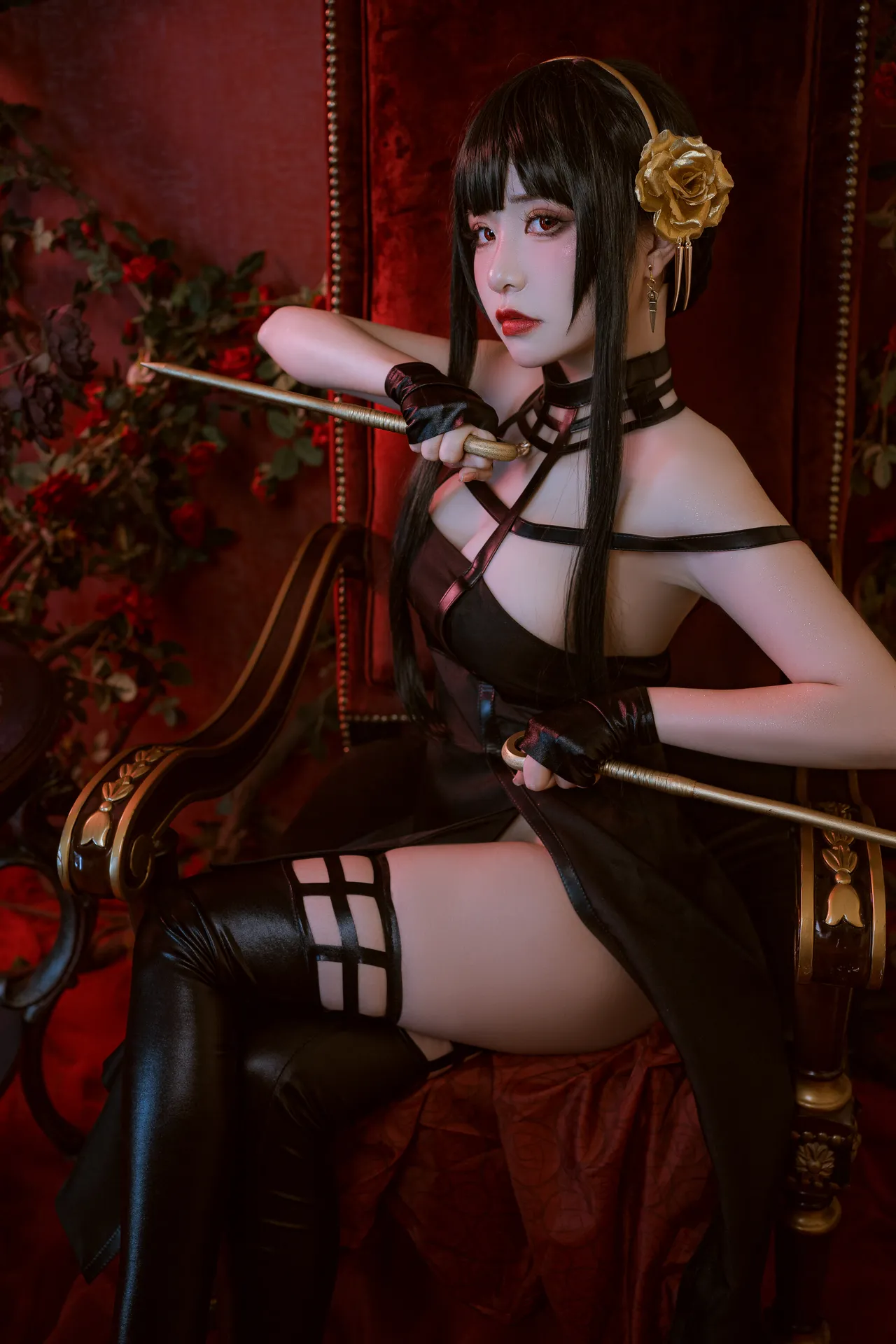 Nekokoyoshi (爆机少女喵小吉) cosplay Yor Forger - Spy x Family-erohere4.webp